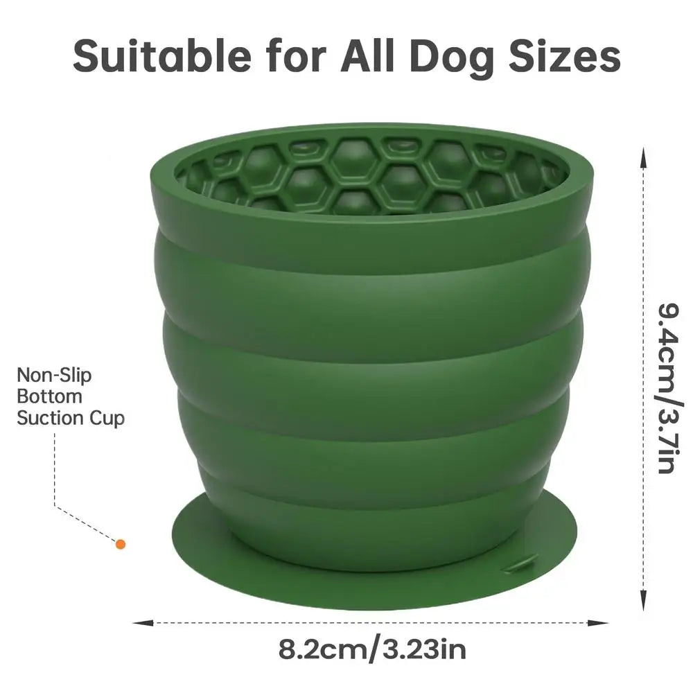 Silicone Slow Feeder Dog Bowl Anti-Choking Interactive Pet Dishes Slow Feeder Cat Bowl Promotes Healthy Digestion Anti-Slip Oasis Select Green