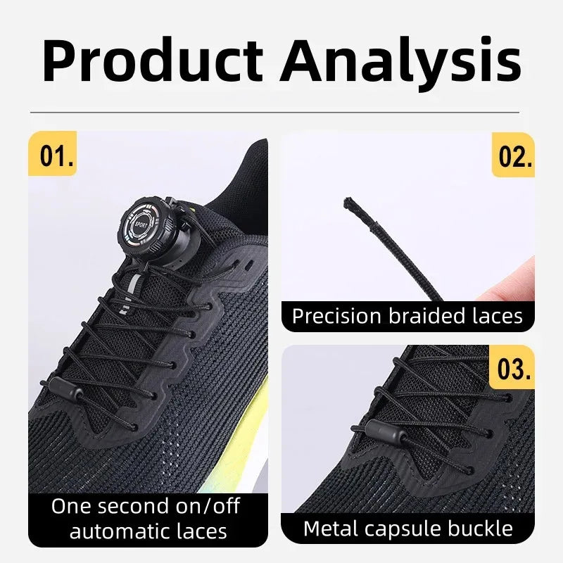 Thick Rope Swivel Buckle Shoelaces new upgrade Automatic Laces Without ties Sneakers Shoelace Shoe Accessories For Children Adul Oasis Select