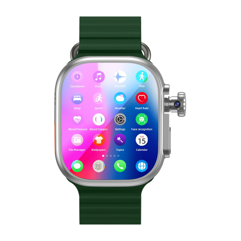 DW100 Pro Updated DW200 Pro 5G LTE Full Netcom Android 13.0 Smartwatch Smart Watch With Rotary Camera Touch ID Infrared function Oasis Select Silver Green 4GB 64GB