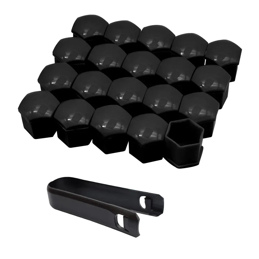 20Pcs 17/19/21mm Car Wheel Nut Caps Anti-Rust Auto Hub Screw Cover Wheel Nut Rim Cover Protection Covers Caps Tyre Nut Bolt Oasis Select black 19mm 20Pcs