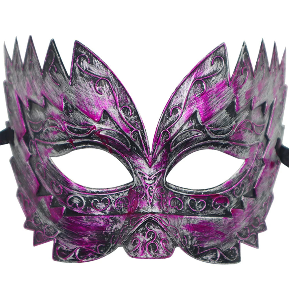 Men Gold Roman Soldier Mask Vintage Masquerade Mask Venetian Mardi Gras Phantom Opera Eyemask Rave Accessory Oasis Select Purple