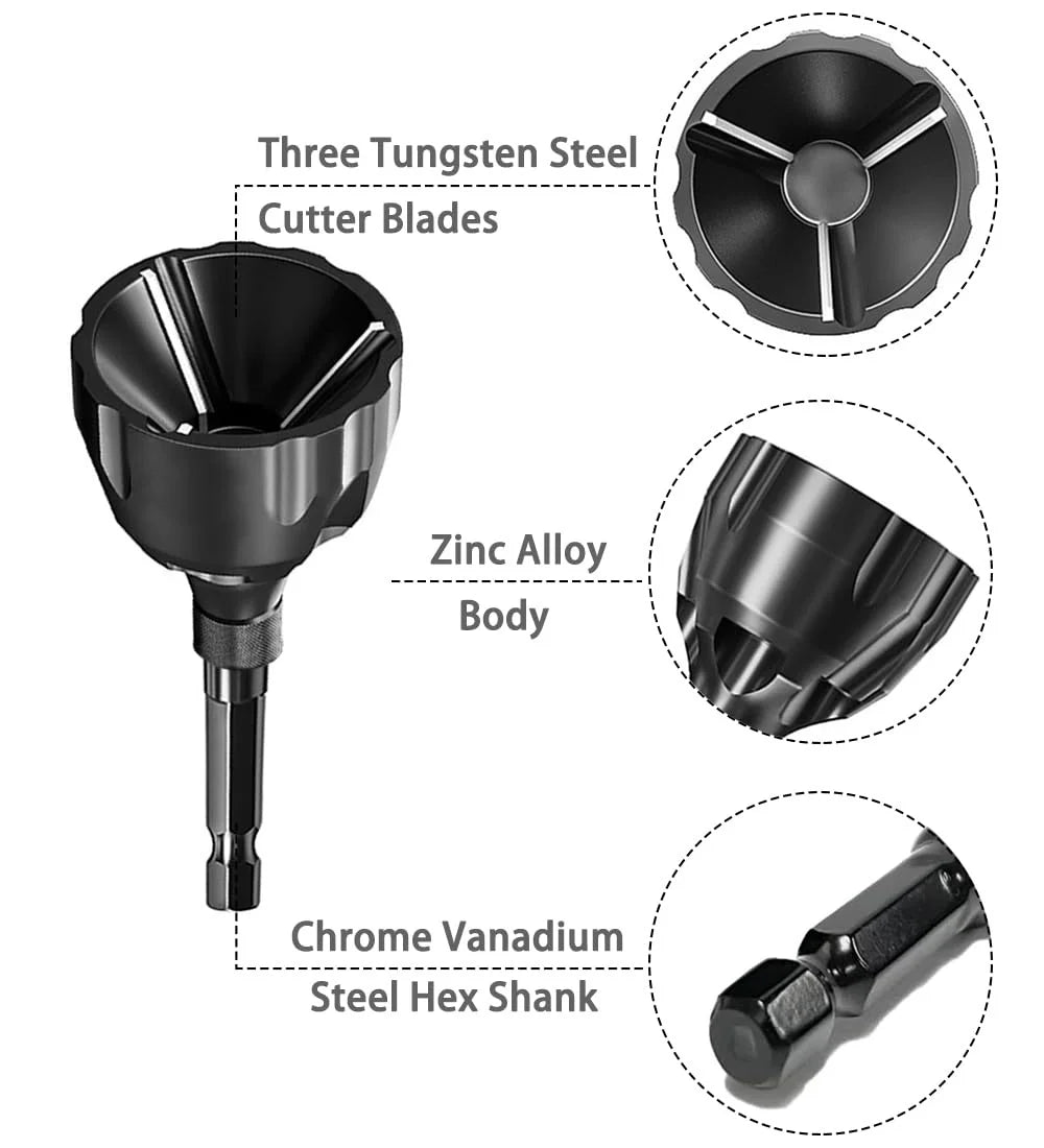 JUSTINLAU Deburring Tungsten Steel Chamfer Thread Trimmer Alloy Remove Burr Screw Rod Bolt Deburring Tool Oasis Select