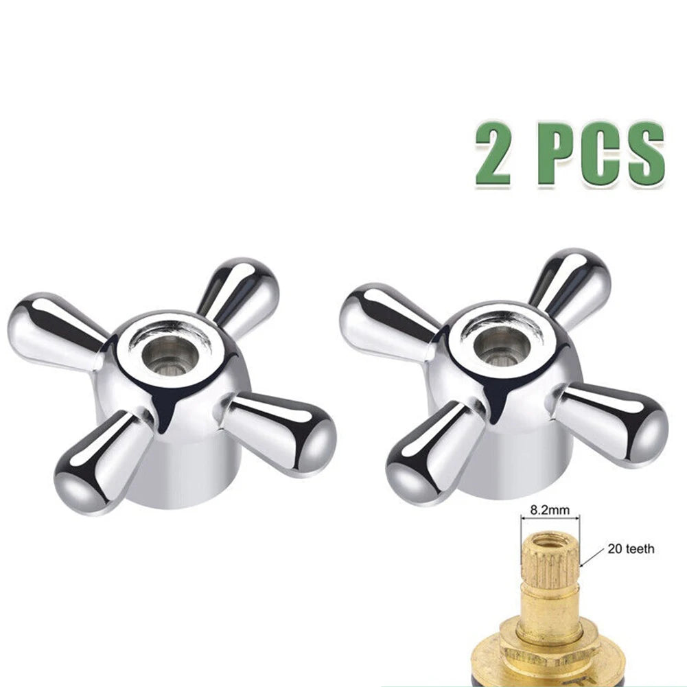 Cross Faucet Handle Knobs – Alloy Replacement Tap Kit 2-Pack Faucet Handle Knob Oasis Select