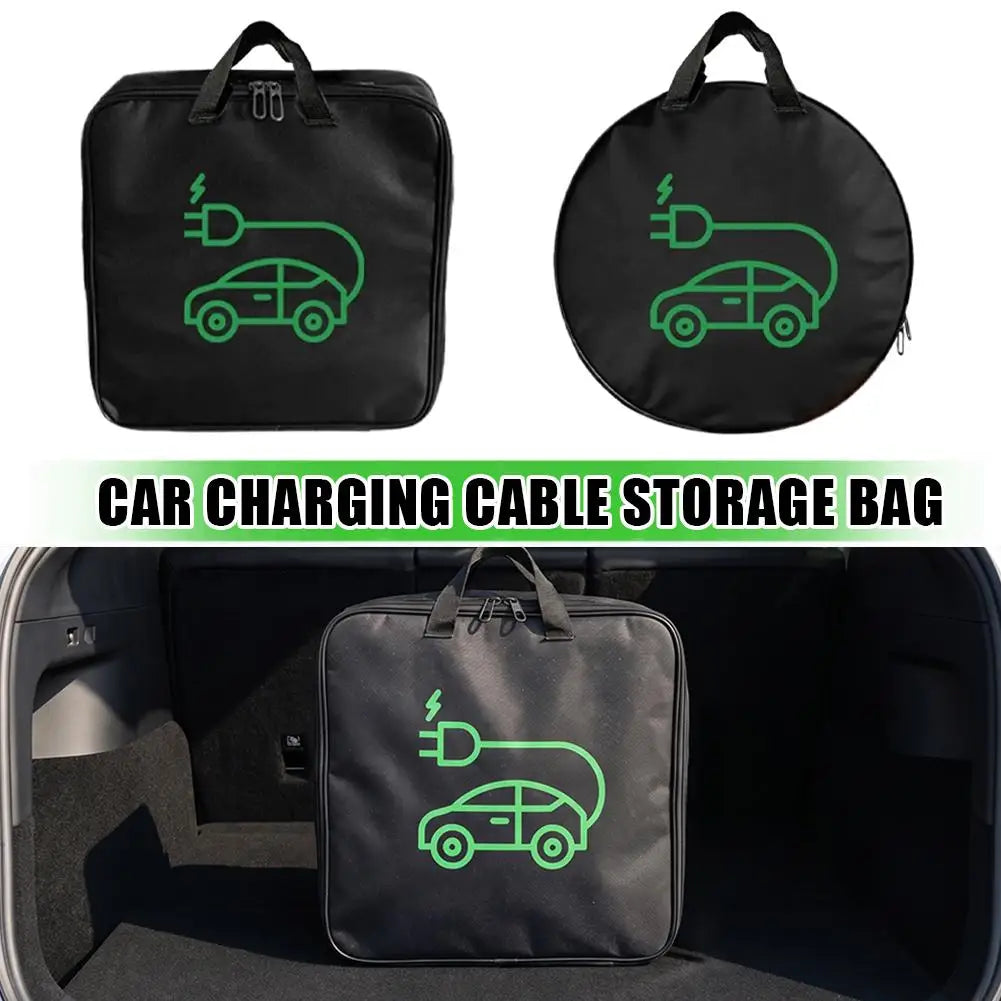 Car Charging Cable Storage Bag Oxford Cloth Waterproof EV Handled Bag For Electric Car Charger Trunk Organizer Oasis Select