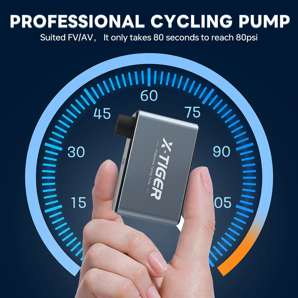 X-TIGER Mini Electric Air Pump Portable 120PSI Rechargeable Bicycle Air Pump for Bicycle Motorcycle Bicycle Pump Oasis Select