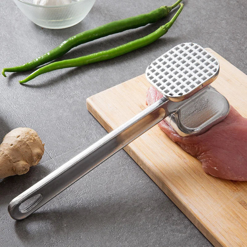 Household aluminum alloy double-sided meat hammer, steak hammer, loose beef tenderizer, kitchen accessory Oasis Select