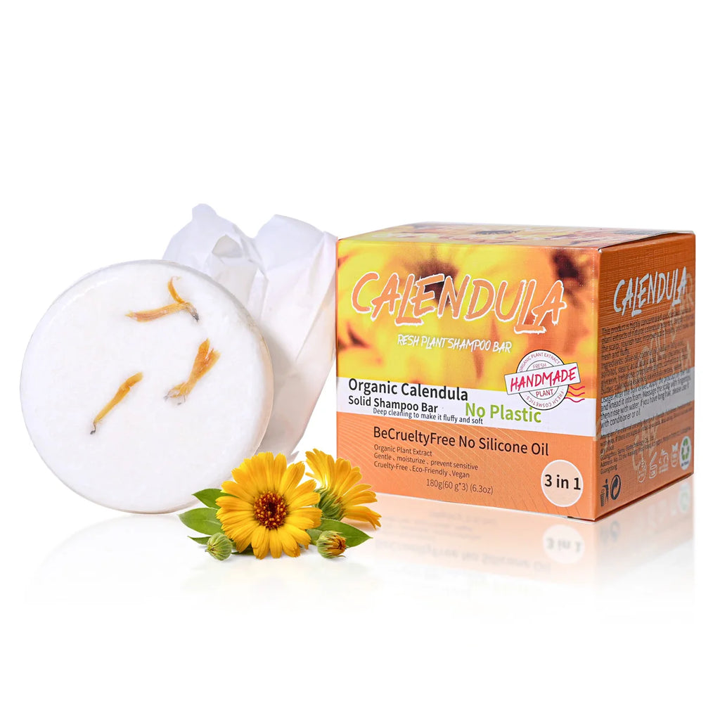 Calendula Essential Oil Soap Bar 3-Pack – Shampoo & Hand Soap