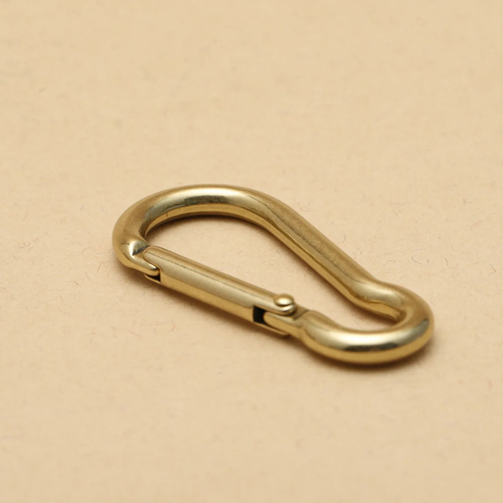 Solid Brass 60mm D-Ring Spring Snap Carabiner Keychain Clip