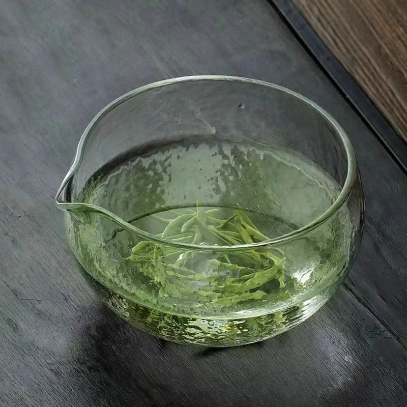 1Pc Textured Glass Matcha Bowl With Pouring Spout Japanese Style Green Tea Ceremony Tea Bowl Song Dynasty Tea Tools Oasis Select