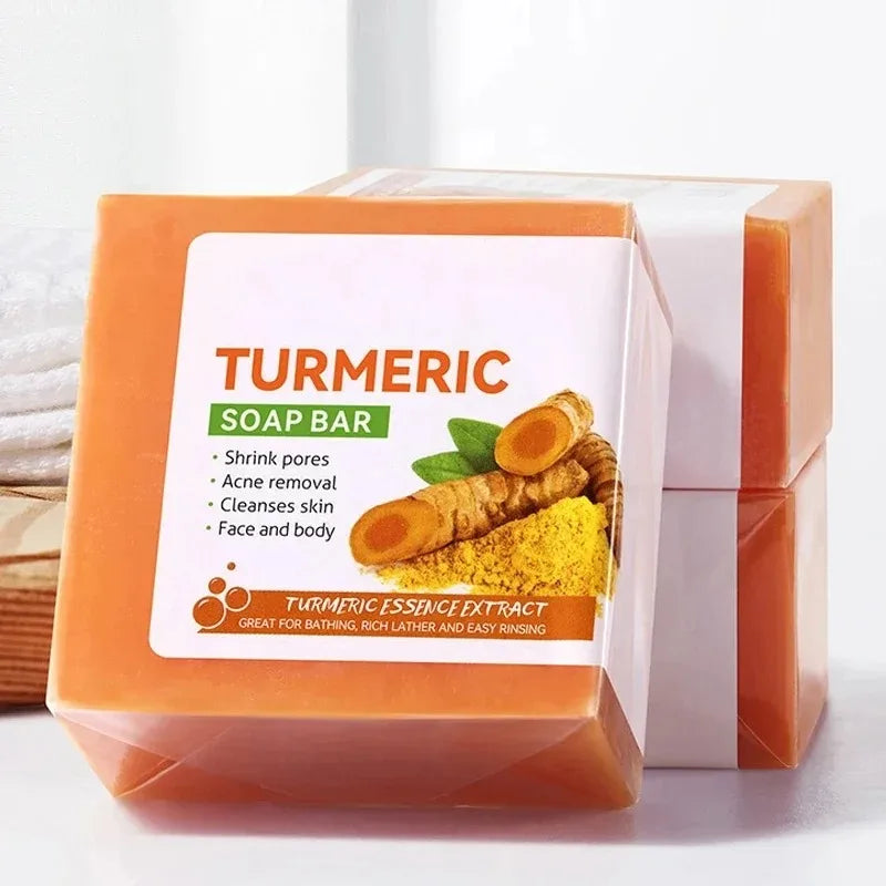 Hand Made Turmeric Soap Body Cleaning Lightening Dark Underarm Leg Body Cleansers Brightening Face Soap Tender Skin Care Beauty Oasis Select Default Title