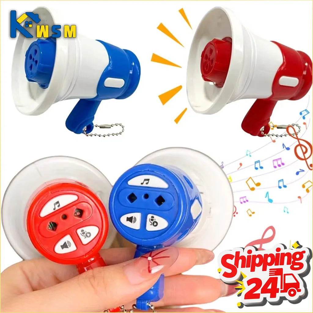 Mini Megaphone with Recording Function Portable Loudspeaker Toy Keychain Funny Novelty Gift for Parties Events Decompression Oasis Select