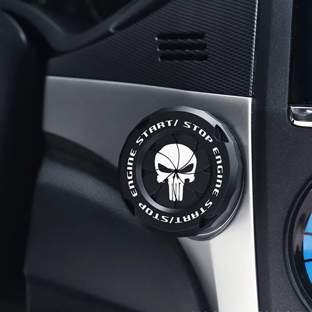 Skull One-touch Start Decorative Cover ABS Rotary Switch Protective Ignition Switch for Most Cars Oasis Select Black