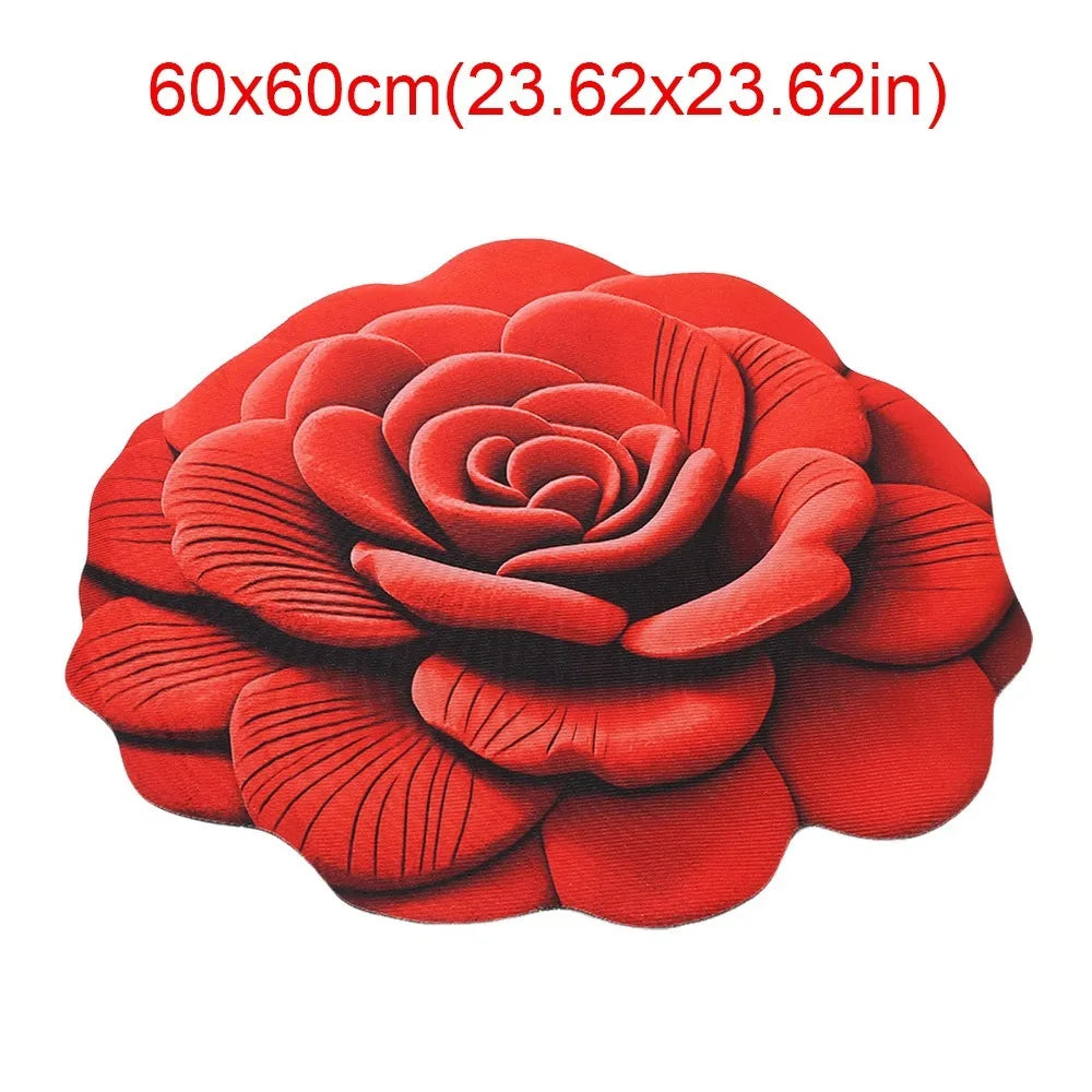 Peony Flower Shaped Non-Slip Floor Mat | Soft Absorbent Rug