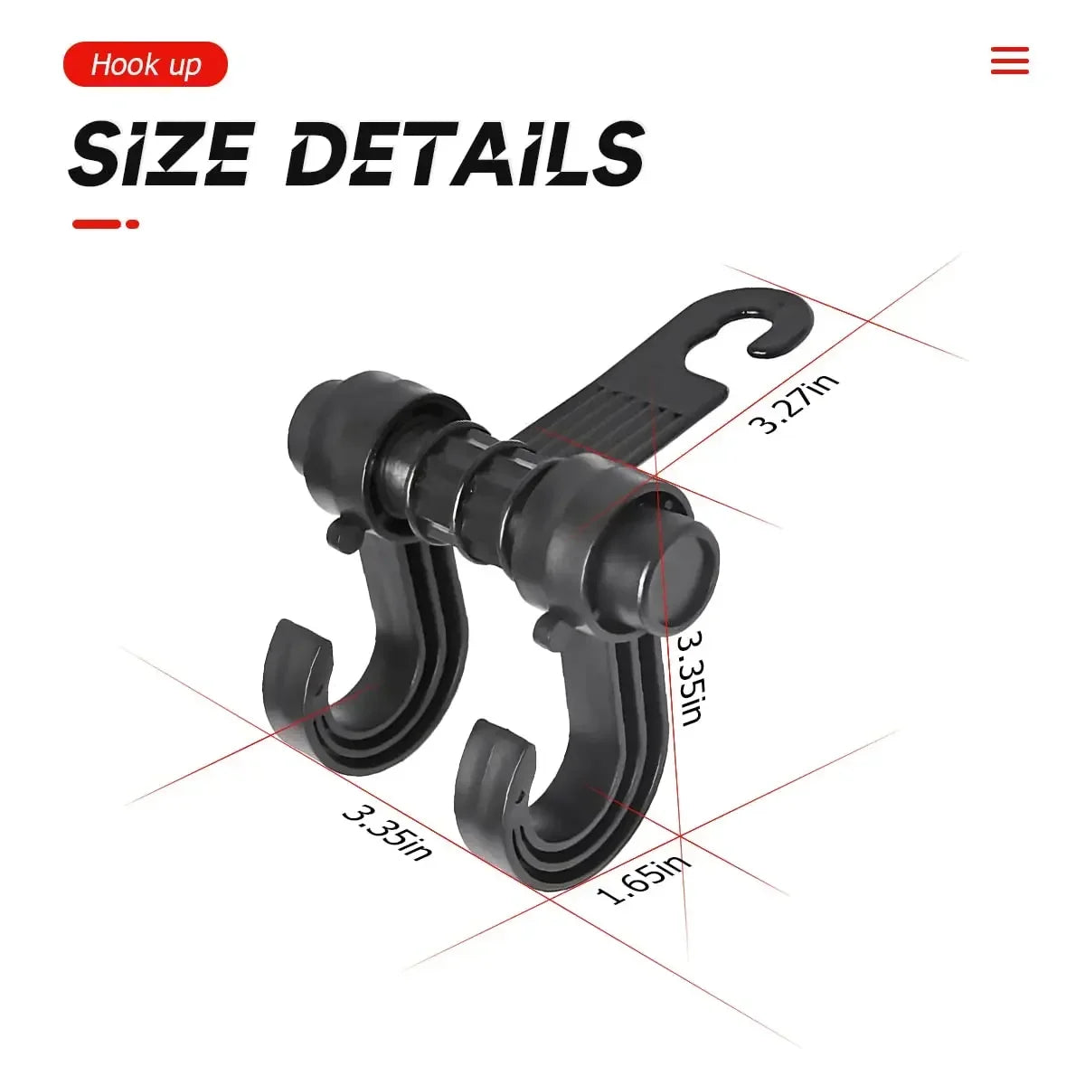 2/4Pcs Universal Car Hook Seat Multifunctional Car Backrest Storage Hook 360° Rotating Storage Double Hook Car Accessories Oasis Select