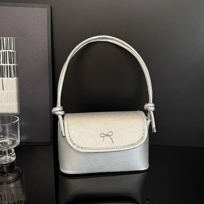 Women's Butterfly Knot PU Shoulder Bag | Small Square Bag