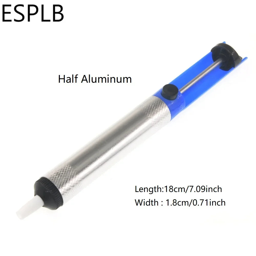 Aluminium Desoldering Suction Pump Tool Solder Sucker Suction Tin Pen Removal Device Blue Vacuum Soldering Iron Desolder Oasis Select Blue