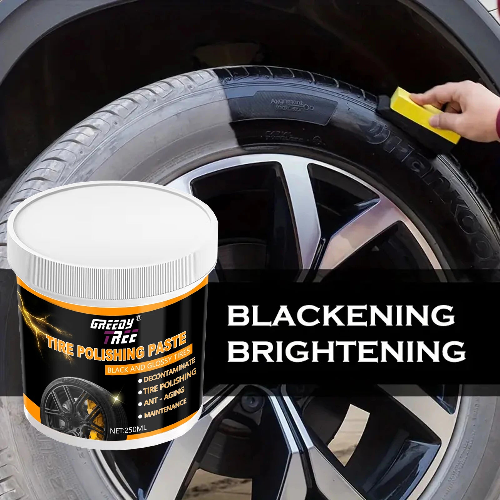 Tire Wax Brightening Paste – Dark Color & Anti-Cracking Guard Tire Wax Paste Oasis Select