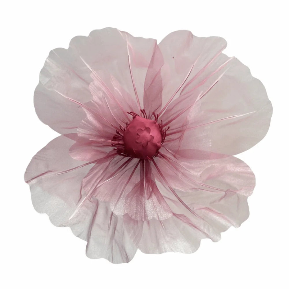 Single Flower Head Simulated Flower Silk Mesh Yarn Beautiful Decoration Silk Screen Flower Stand Props Large Poppy Oasis Select Red