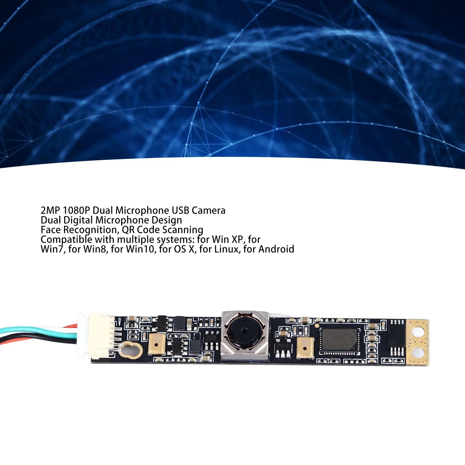 2MP LaptopCameraModule USB Camera Module 2MP 1080P Autofocus 30 Fps Dual Microphone USB Interface Camera Lens Module for Laptops Oasis Select