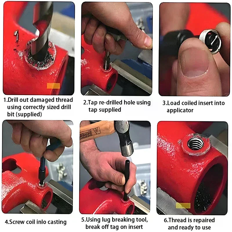 30Pcs Metric Thread Repair Insert Kit M5 M6 M8 Car Pro Coil Tool M8*0.8Thread Repair Insert Kit Oasis Select