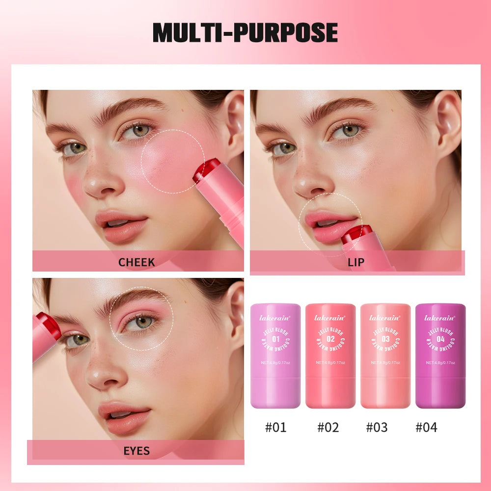 Original Cooling Water Jelly Blush Stick Blush Tinted Cosmetics Tint Stick Watercolor Multi-Use Matte Blush Makeup For Women Oasis Select