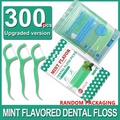 300pcs Mint Adult Dental Floss Sticks - Ultra-Fine Flosser Home Set - Portable Toothpick Thread Dental Floss Box Oasis Select 300pc Random