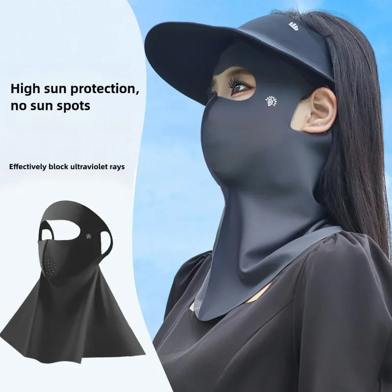 1-10PCS 3D Ice Silk Sun Face Mask Women UV Protection Cooling Breathable Dustproof Balaclava for Outdoor Sports Cycling Oasis Select