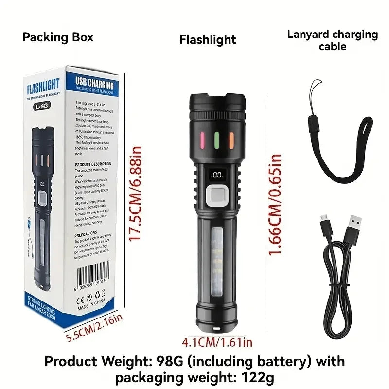 POCKETMAN 3800 Lumen Rechargeable Flashlight | 5 Modes USB-C
