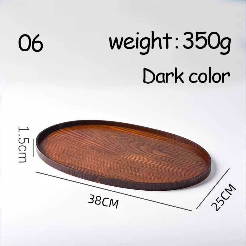 Oval Serving Trays Tableware Dessert Tea Saucer Coasters Coffee Coasters Wooden Plate Storage Food Display Home Hotel Decor Oasis Select 06