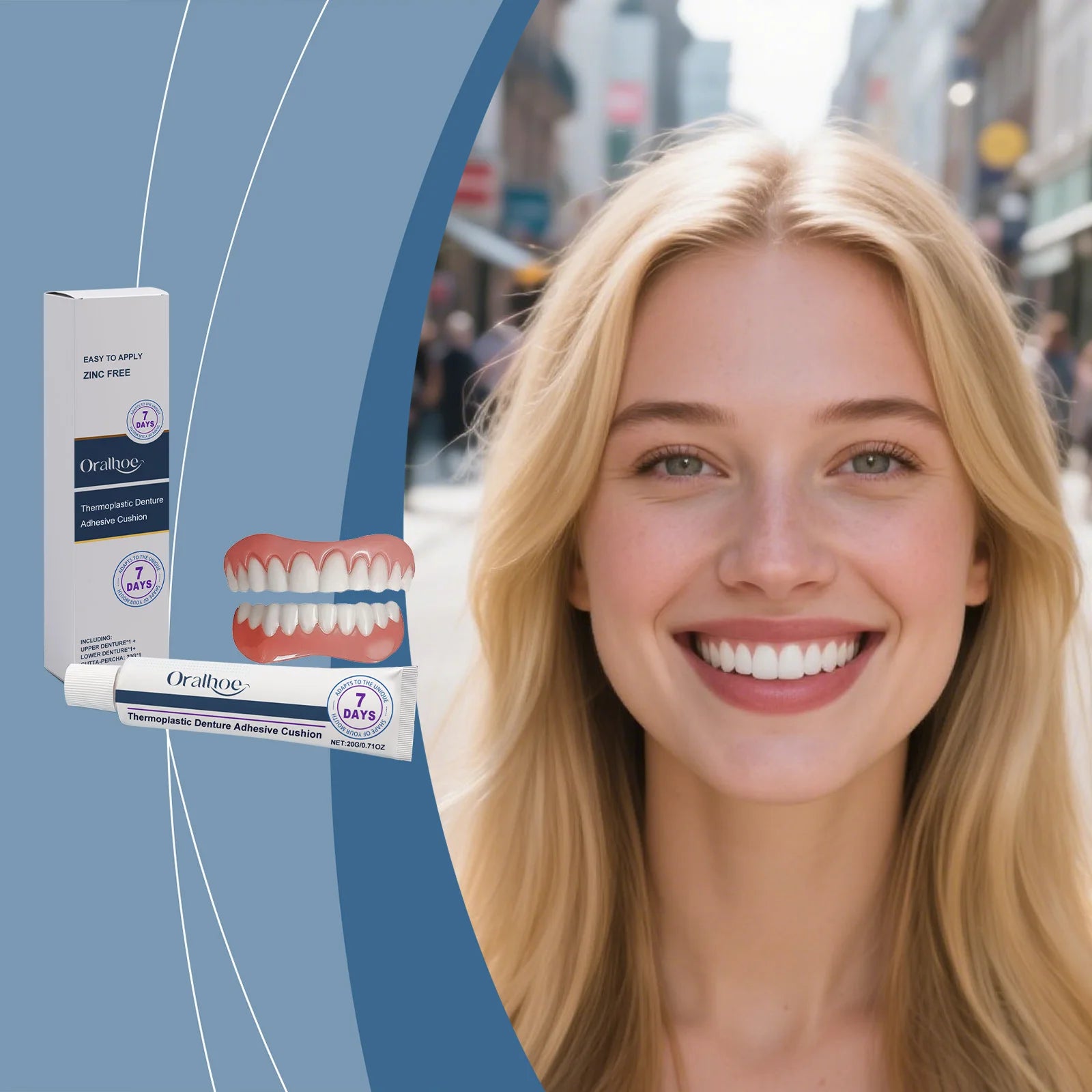 Natural Smile Beauty Denture Decoration Set: A daily denture set with mild and comfortable materials, enhancing aesthetics. Oasis Select