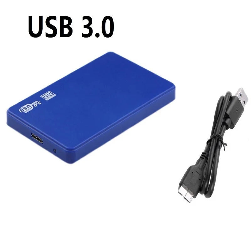 5Gbps USB 3.0 To 2.5 Inch Hard Drive Case SATA HDD SSD Enclosure External Hard Drive Disk Box for PC Laptop Smartphone PS5 Oasis Select Blue