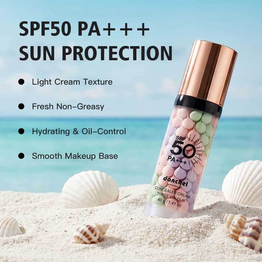 Three-Color Face Primer & Skin Care Isolation Cream Hydrating Moisturizing Smooth Skin Long Lasting Base Lightweight Facial Make Oasis Select