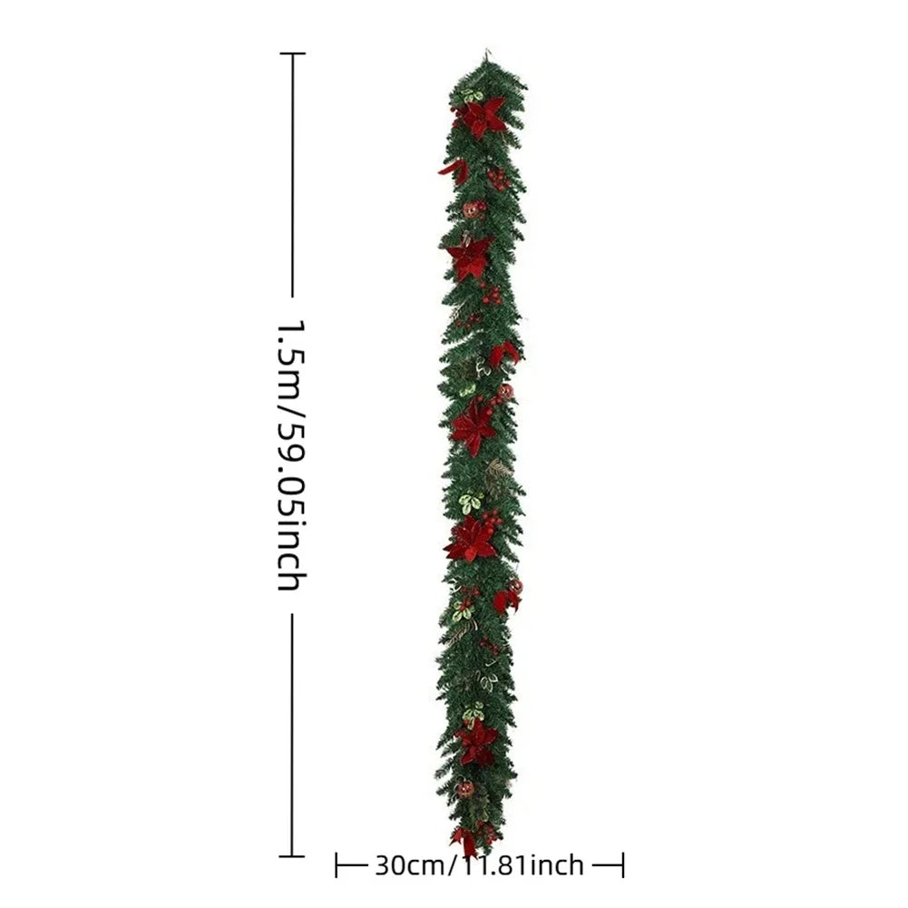 Holiday Decoration Poinsettia Decoration Versatile Decoration Vibrant Red Flowers Customizable Length Garland Holiday Season Oasis Select