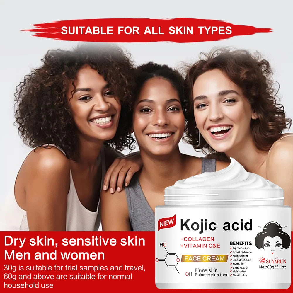 SUYARUN Propolis Vitamin E Kojic Acid Cream - Brightening, Moisturizing, Anti-Aging, Dark Spot Removal, All Skin Types. Oasis Select