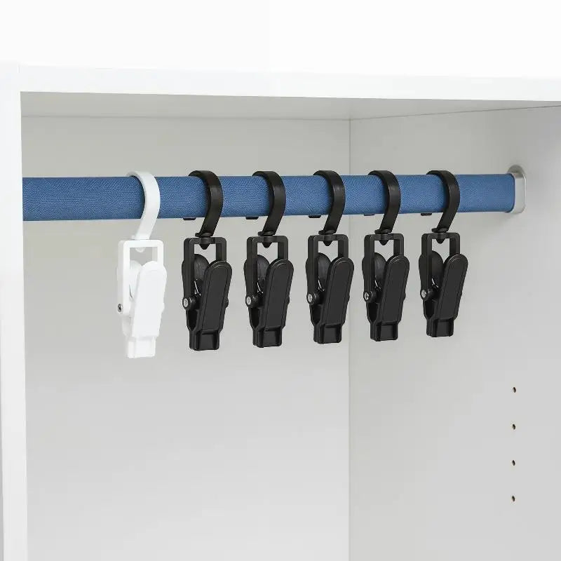 5 Pack Durable Plastic Hanging Clips 360 Degree Swivel Hooks Non Slip for Closet Hat Scarf Sock Small Item Storage Oasis Select