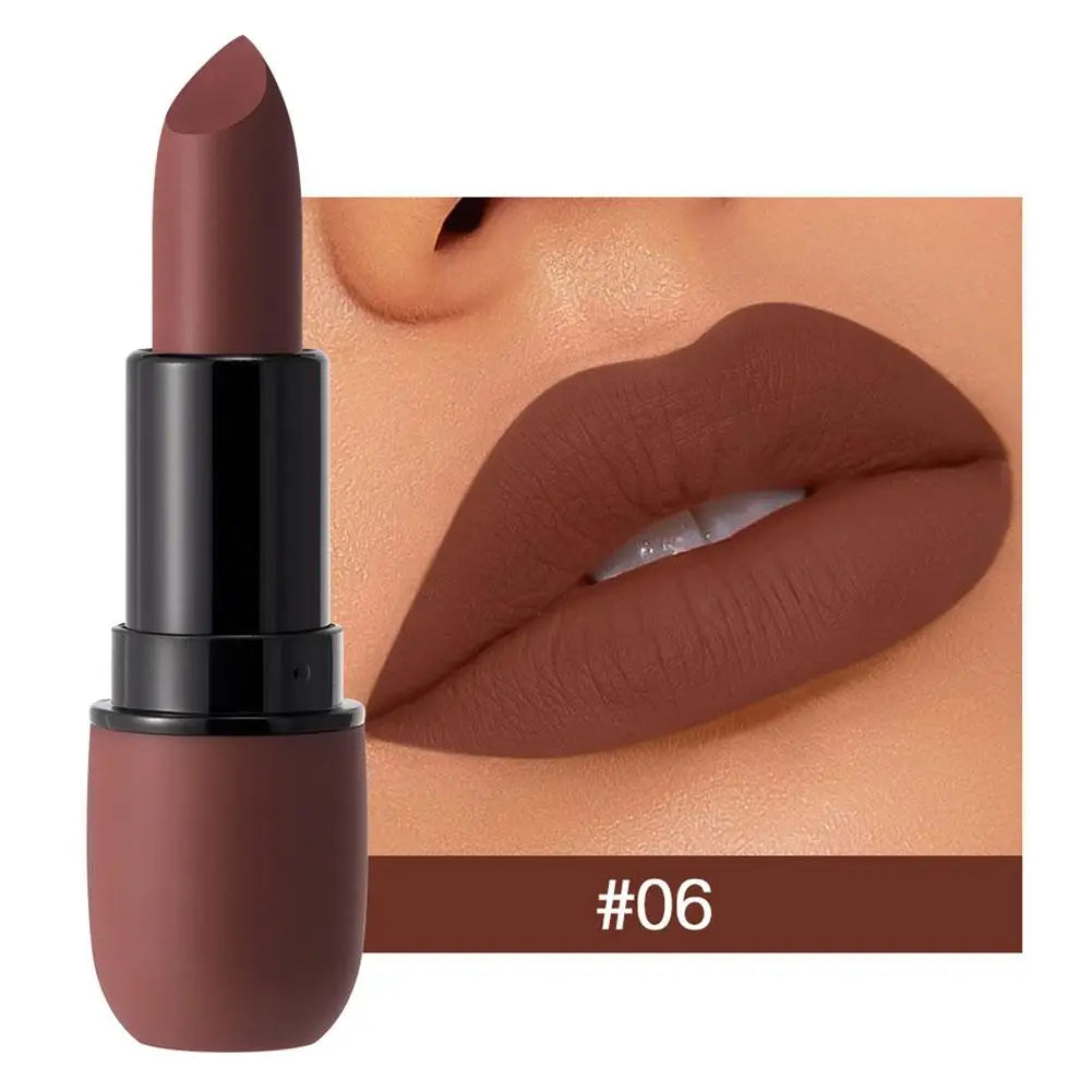 Velvet Matte Lipstick Matte Soft Hydrate Glossy Lipstick Long-Lasting Waterproof Lip Gloss High Pigmented Lip Stick Stain Makeup Oasis Select 06