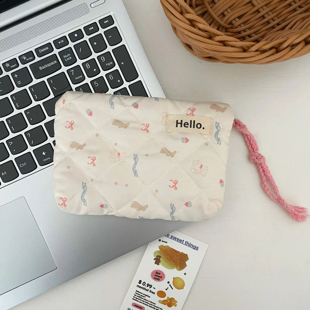 Cute Travel Cosmetic Lipstick Earphone Card Small Portable Storage Bag Purse Mini Makeup Handbags Pouch Organizer In Make Up Bag Oasis Select Blue Bear