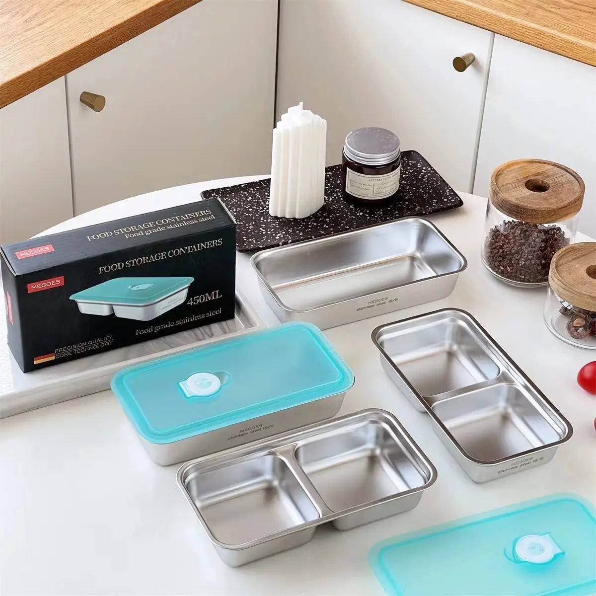 Stainless Steel Insulated Lunch Box Food Containers With Lid For Kitchen Travel Portable Snack Storage Salad Container Thermal Oasis Select