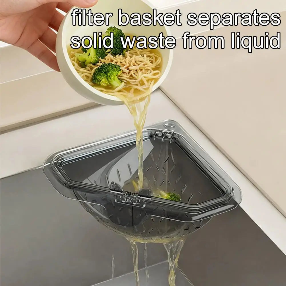 Magnetic Corner Sink Drain Basket – No-Drill Food Strainer
