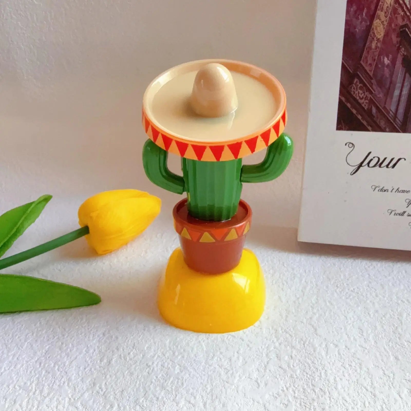 1PC Car Ornaments Solar Ornaments Bobblehead Cactus Shape Ornaments Gift Creative Interior Car Supplies Car Doll Ornaments Oasis Select