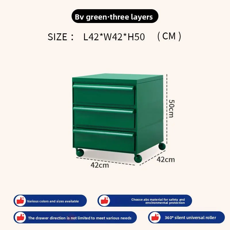 Removable panda cabinet medieval bedside table ins plastic multi-layer storage cabinet bedroom simple locker Oasis Select Green 3rd floor