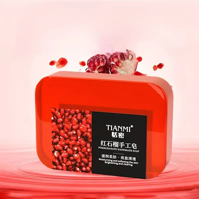 Pomegranate Soap Gently Cleanses the Face and Body, Moisturizes Water and Moisturizes, Suitable for All Skin Types, Gift Oasis Select one for
