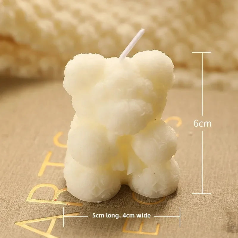 Hand Gift Creative Rose Bear Home Decoration Fragrance Advanced Atmosphere Birthday Gift Scented Candle Oasis Select S white