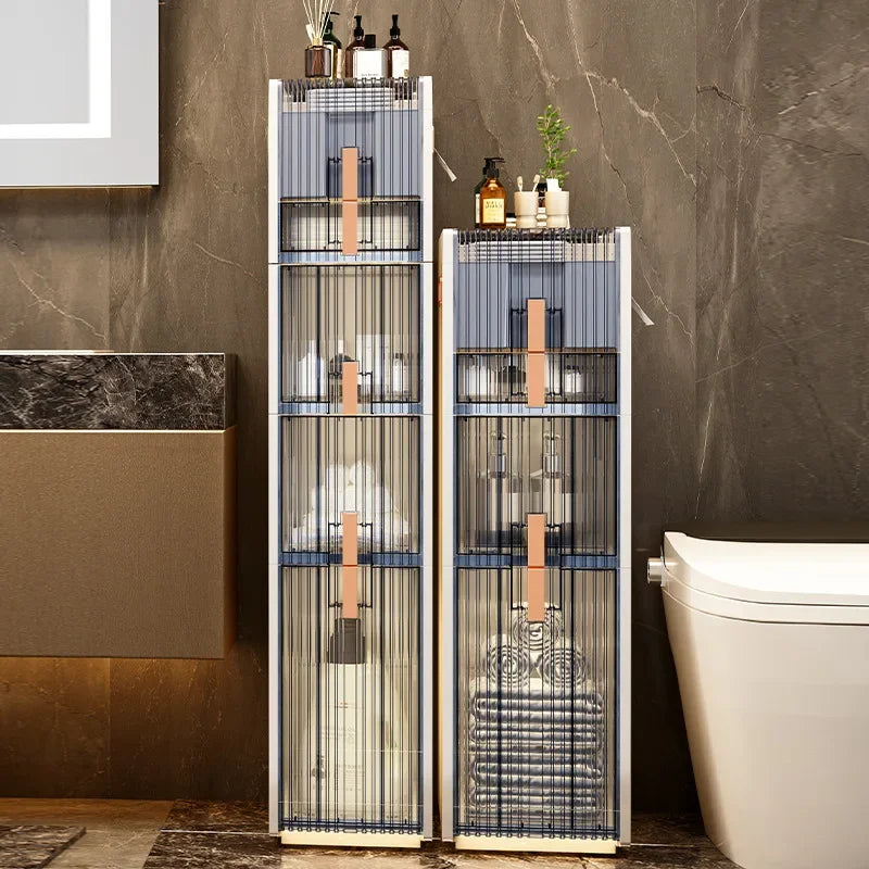 Multi-functional Toilet narrow slot storage cabinet crevice trolley toilet gap bathroom floor toilet narrow side locker Oasis Select
