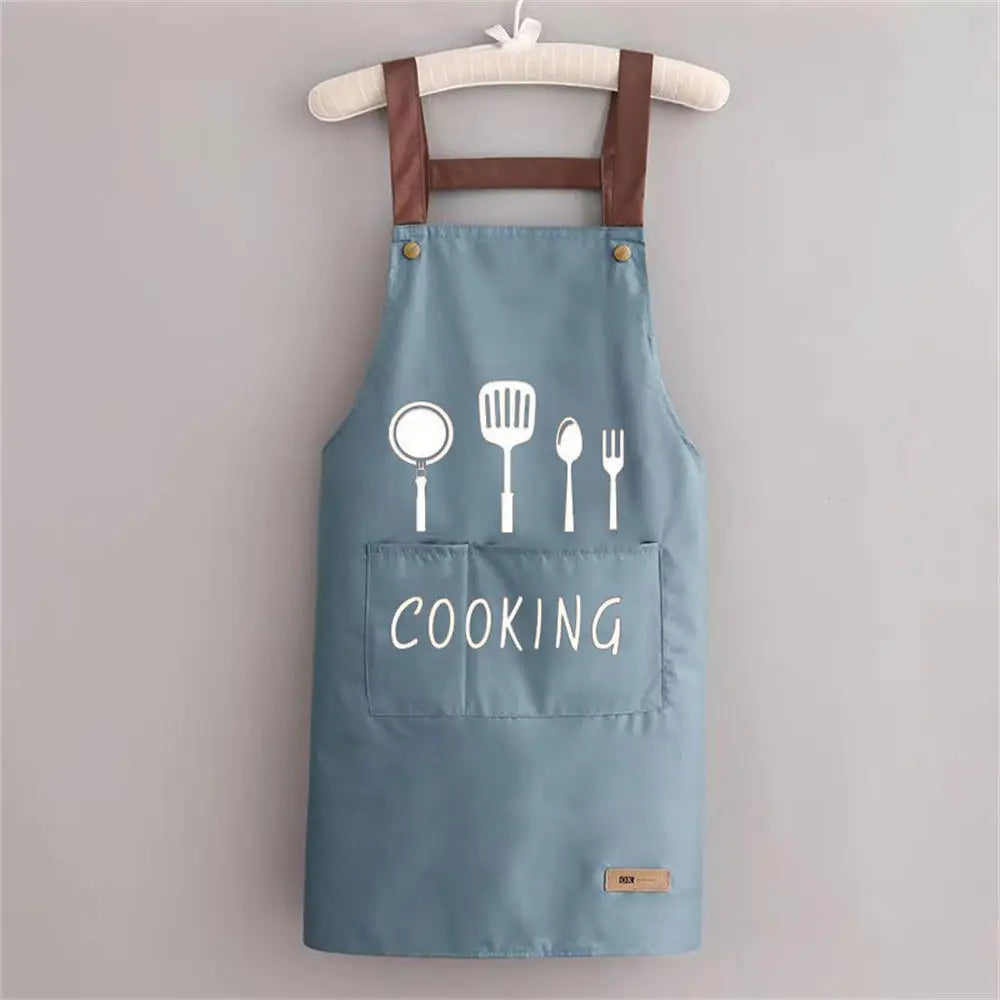 Waterproof Anti-Oil Kitchen Apron with Zipper Pocket | PVC