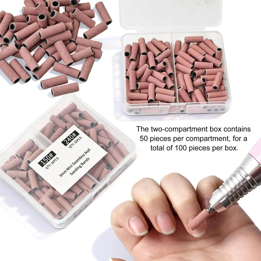 50pcs Nail File Sanding Bands Nail Drill Bits Sanding Bands for Electric Machine File Grinder Sand Band Nails Gel Polish Remove Oasis Select
