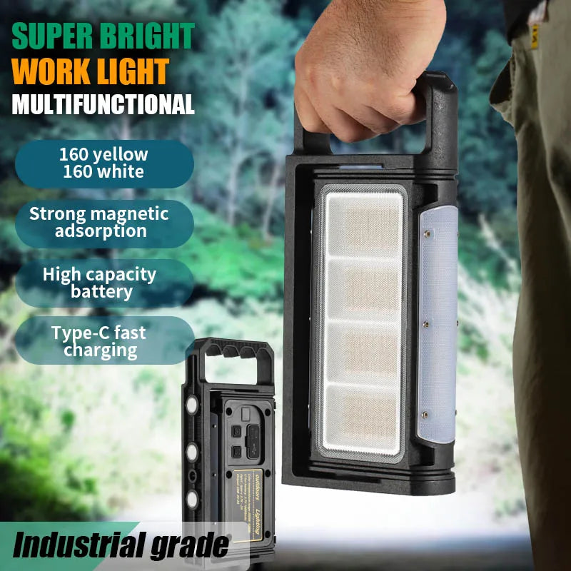 Rechargeable Outdoor Handheld Work Light High Brightness Magnetic Portable Floodlight With Large Capacity Battery Oasis Select