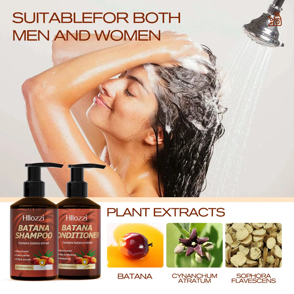 Batana Shampoo and Conditioner, thick foam, fresh fragrance, super cleaning power, smooth and moisturizing. Oasis Select