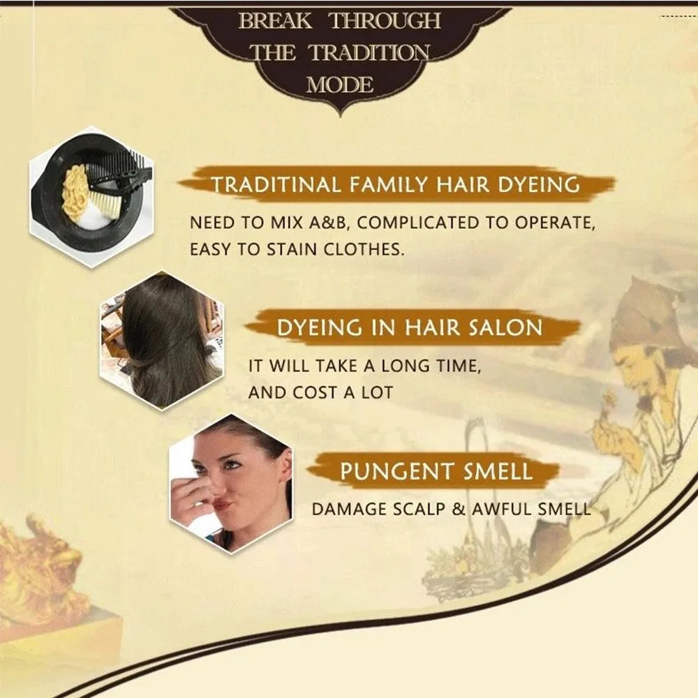 REAROYA Black Hair Dye Shampoo – Natural Plant-Based Color Hair Dye Shampoo Oasis Select