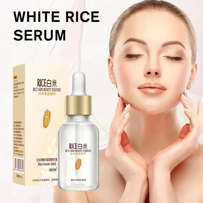 White Rice Face Serum Shrink Pores Brightening Whitening Cream Anti Aging Lines and Wrinkles for Glowing Skin Firm Care Essence Oasis Select